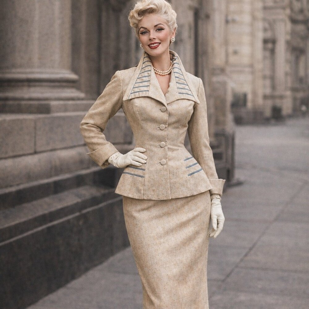 1950s Lilli Ann Hourglass Suit (as seen in Vogue's March 1956 ad) - Picture 2 of 9